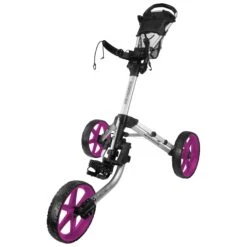 FastFold Mission 5.0 Trolley - Fuchsia Wheels -Golf gear Sales Store x2toh2fanh4
